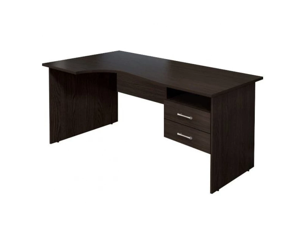 Стол кривол. с тумбой Л 1604х904(704)х756 КМ78 Монолит