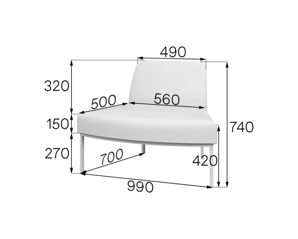 Модуль радиусный внешний A45V Астро MVK