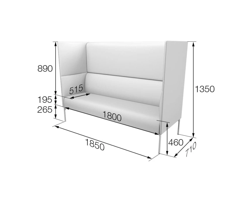 Диван 3-местный высокий Brd3H-2 Бридж MVK