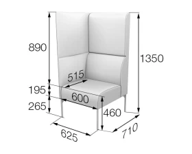 Модуль 1-местный правый высокий Brd1HR Бридж MVK images