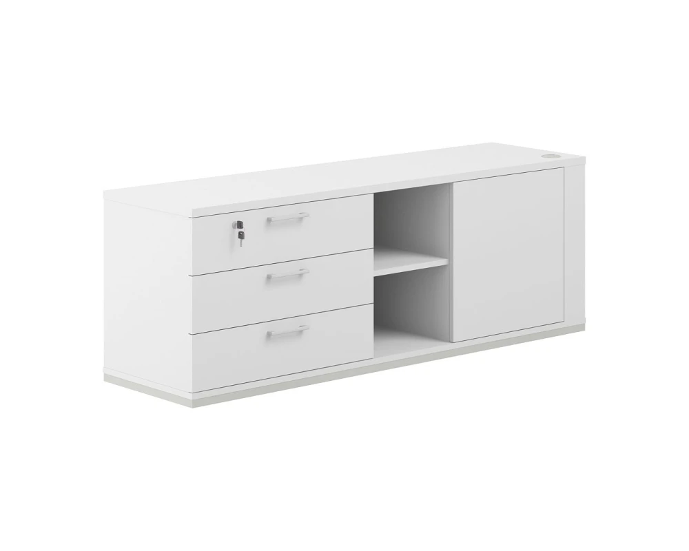 Тумба опорная 1638х450х580, левая Аллегро кабинет / Allegro cabinet Белый/Белый/Белый