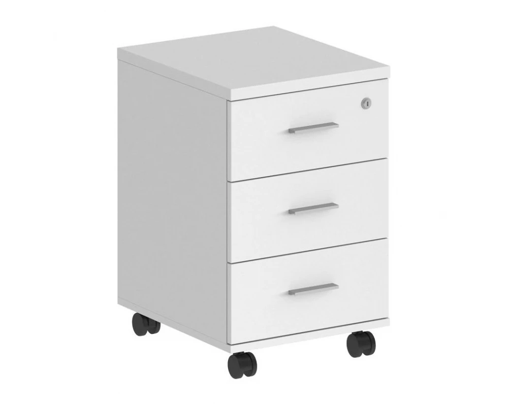 Тумба мобильная с 3-мя ящиками (метаб), с замком Sigma Белый