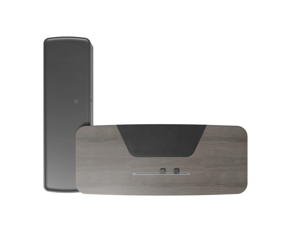 Стол руководителя на опорной сервисной тумбе - правый 2480x2240x750-1150 Atlas (Sun)