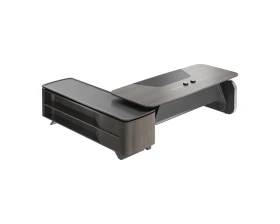 Стол руководителя на опорной сервисной тумбе - правый 2880x2240x750-1150 Atlas (Sun) images