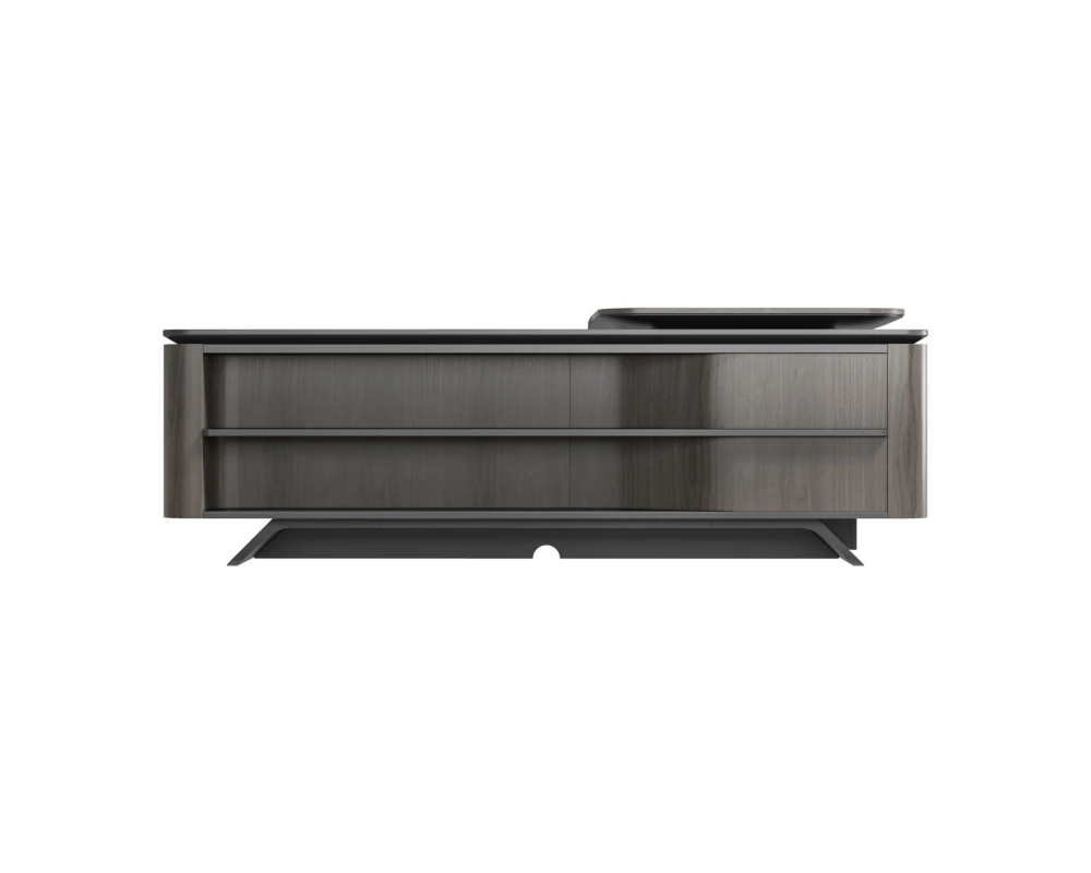 Стол руководителя на опорной сервисной тумбе - правый 2880x2240x750-1150 Atlas (Sun)